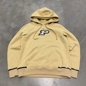 Vintage y2k 90s yellow and black Purdue university college center swoosh hoodie